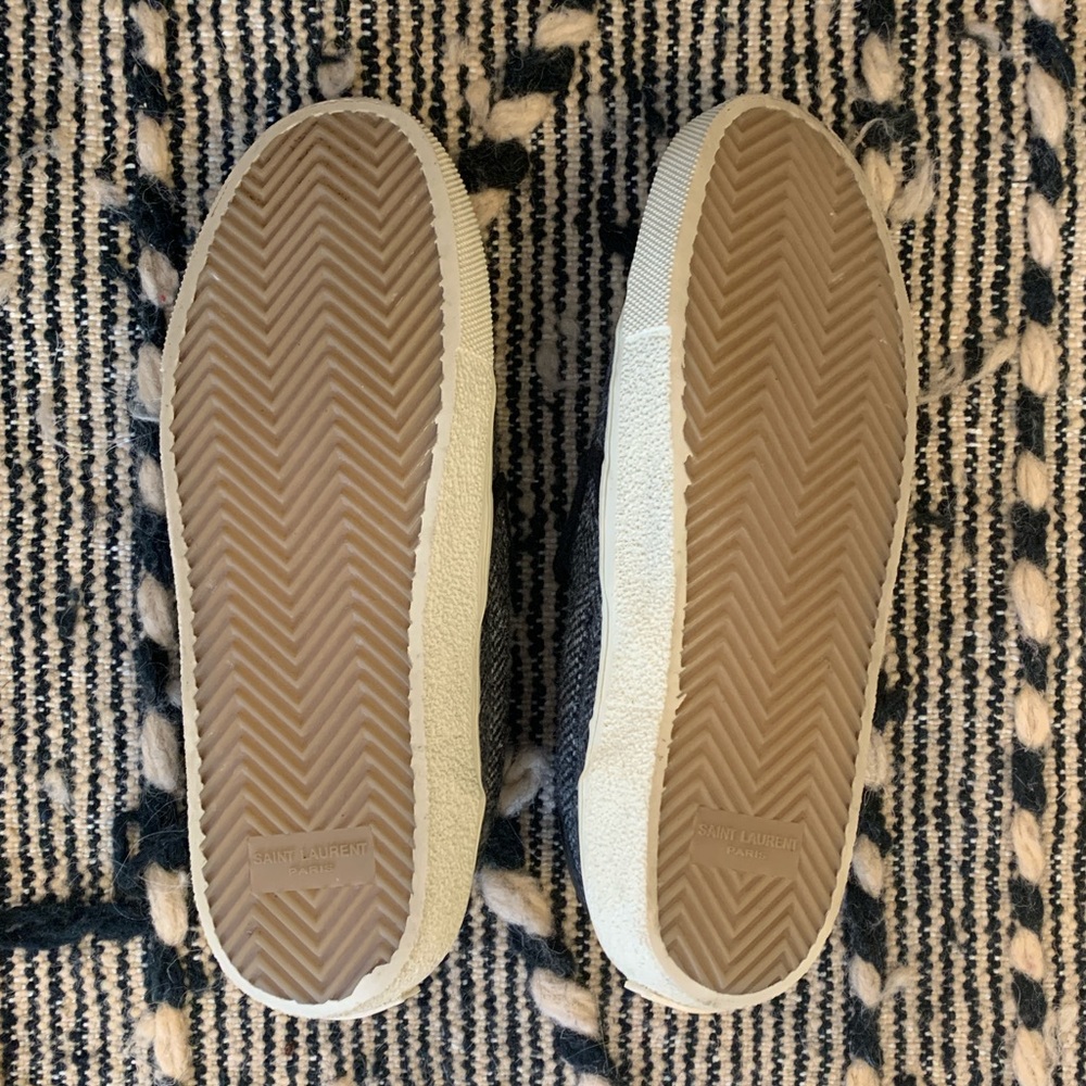 Saint Laurent Wool Herringbone Slip-on Sneakers - Picture 5 of 6